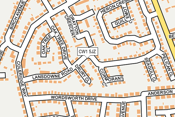 CW1 5JZ map - OS OpenMap – Local (Ordnance Survey)