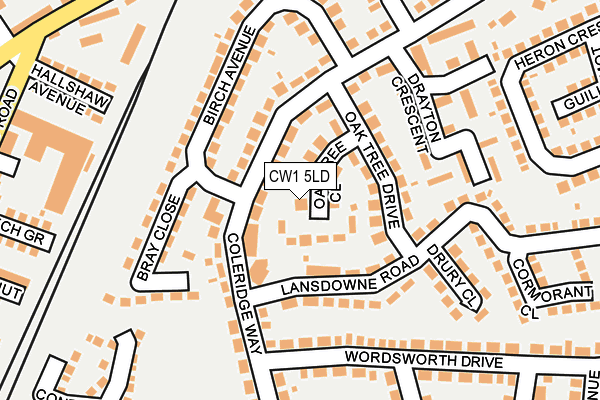 CW1 5LD map - OS OpenMap – Local (Ordnance Survey)
