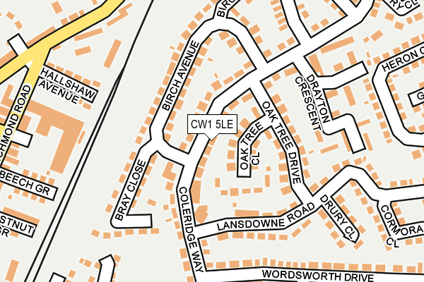 CW1 5LE map - OS OpenMap – Local (Ordnance Survey)