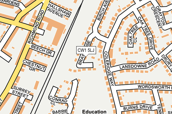 CW1 5LJ map - OS OpenMap – Local (Ordnance Survey)