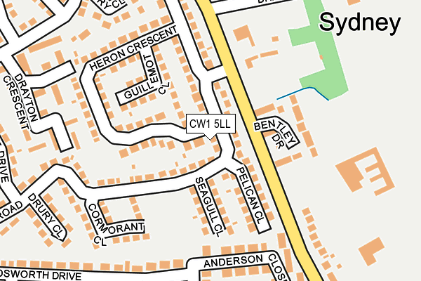 CW1 5LL map - OS OpenMap – Local (Ordnance Survey)