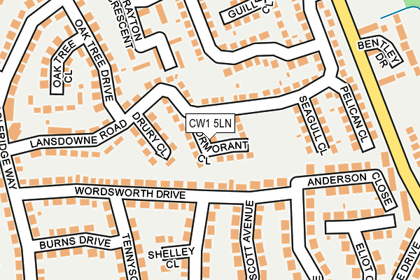 CW1 5LN map - OS OpenMap – Local (Ordnance Survey)
