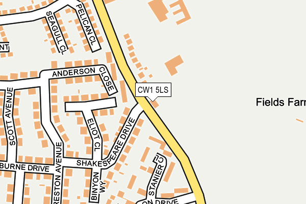 CW1 5LS map - OS OpenMap – Local (Ordnance Survey)