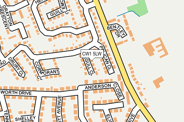 CW1 5LW map - OS OpenMap – Local (Ordnance Survey)