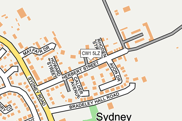 CW1 5LZ map - OS OpenMap – Local (Ordnance Survey)
