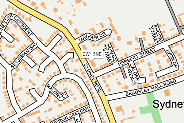 CW1 5NE map - OS OpenMap – Local (Ordnance Survey)