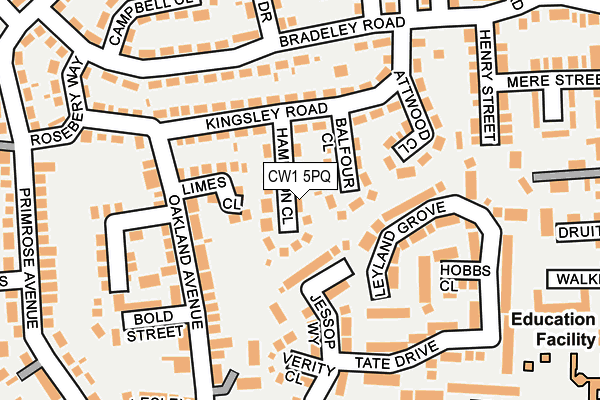 CW1 5PQ map - OS OpenMap – Local (Ordnance Survey)