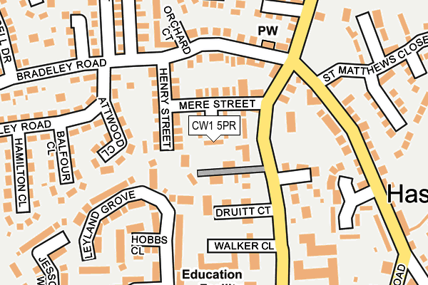 CW1 5PR map - OS OpenMap – Local (Ordnance Survey)