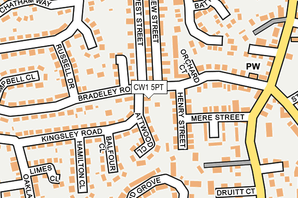 CW1 5PT map - OS OpenMap – Local (Ordnance Survey)