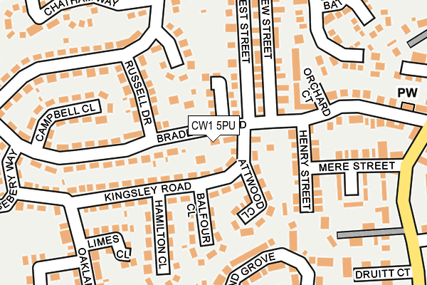 CW1 5PU map - OS OpenMap – Local (Ordnance Survey)