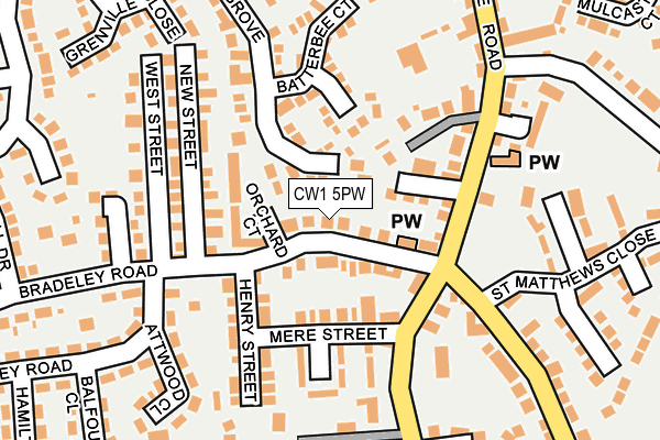 CW1 5PW map - OS OpenMap – Local (Ordnance Survey)
