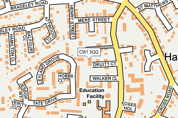 CW1 5QQ map - OS OpenMap – Local (Ordnance Survey)