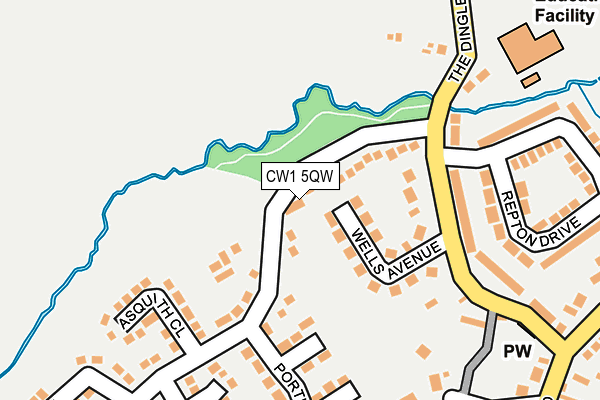 CW1 5QW map - OS OpenMap – Local (Ordnance Survey)