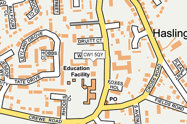 CW1 5QY map - OS OpenMap – Local (Ordnance Survey)