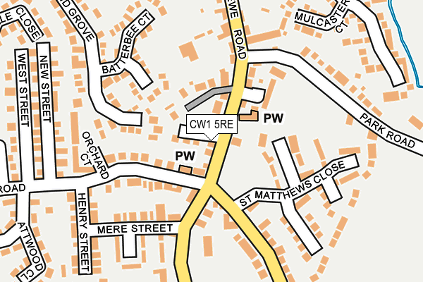 CW1 5RE map - OS OpenMap – Local (Ordnance Survey)