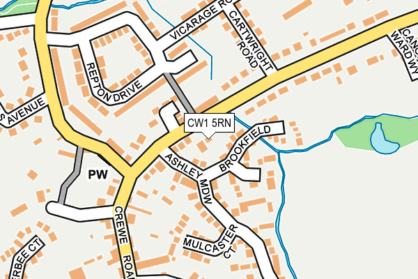 CW1 5RN map - OS OpenMap – Local (Ordnance Survey)