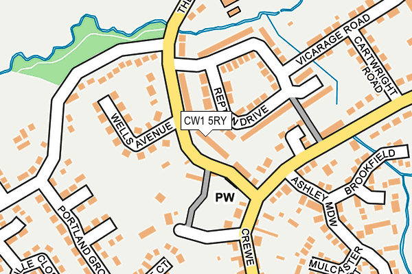 CW1 5RY map - OS OpenMap – Local (Ordnance Survey)