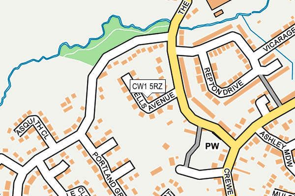 CW1 5RZ map - OS OpenMap – Local (Ordnance Survey)