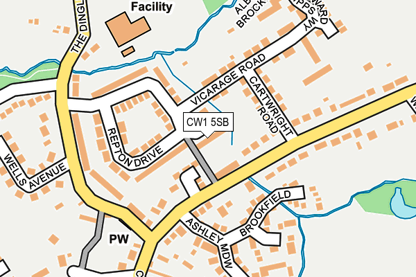 CW1 5SB map - OS OpenMap – Local (Ordnance Survey)