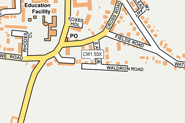 CW1 5SX map - OS OpenMap – Local (Ordnance Survey)
