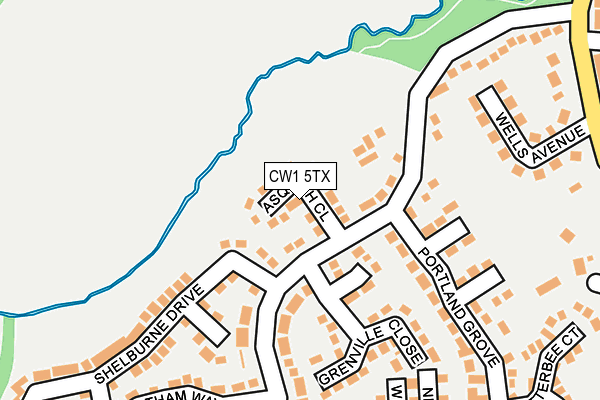 CW1 5TX map - OS OpenMap – Local (Ordnance Survey)