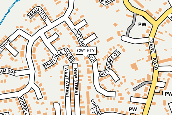 CW1 5TY map - OS OpenMap – Local (Ordnance Survey)