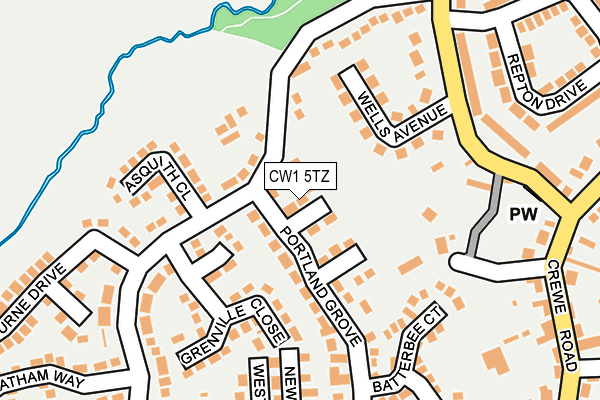 CW1 5TZ map - OS OpenMap – Local (Ordnance Survey)