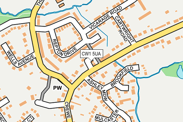 CW1 5UA map - OS OpenMap – Local (Ordnance Survey)