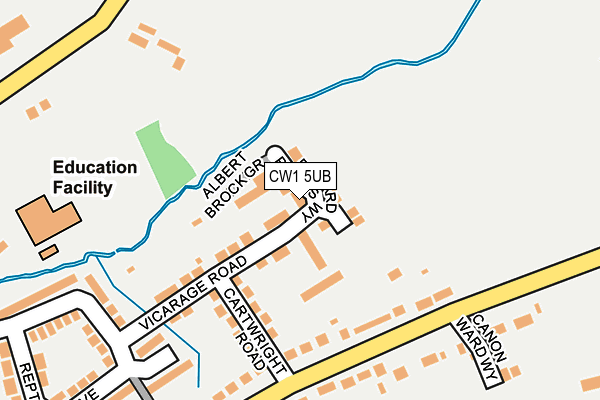 CW1 5UB map - OS OpenMap – Local (Ordnance Survey)