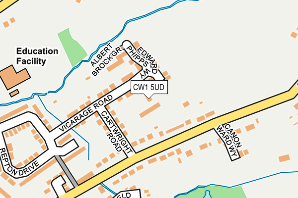 CW1 5UD map - OS OpenMap – Local (Ordnance Survey)