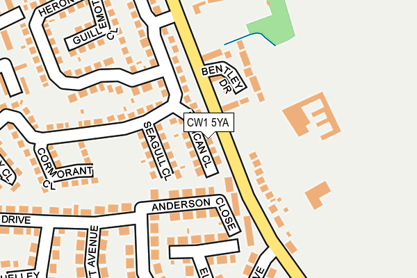 CW1 5YA map - OS OpenMap – Local (Ordnance Survey)