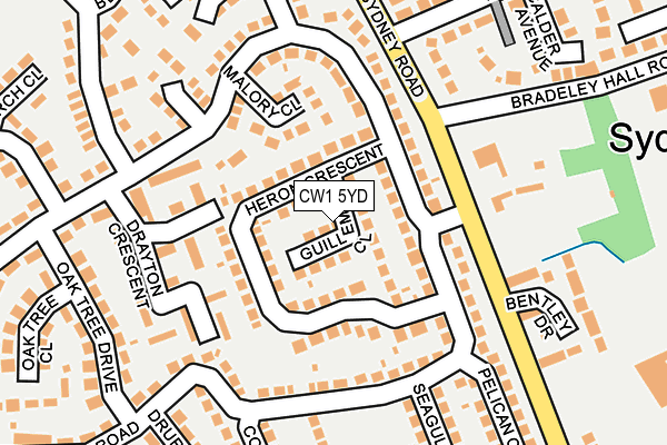 CW1 5YD map - OS OpenMap – Local (Ordnance Survey)