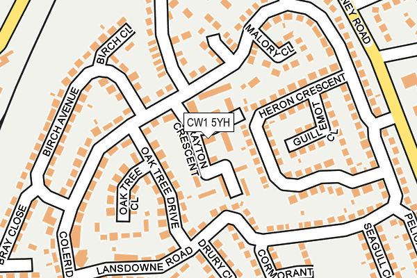 CW1 5YH map - OS OpenMap – Local (Ordnance Survey)
