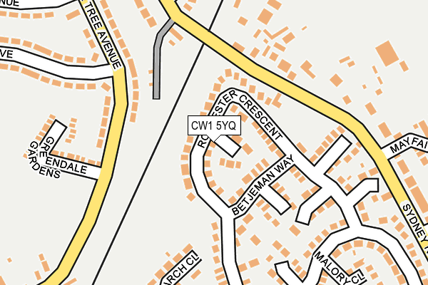 CW1 5YQ map - OS OpenMap – Local (Ordnance Survey)