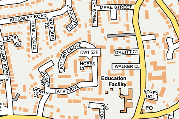 CW1 5ZE map - OS OpenMap – Local (Ordnance Survey)