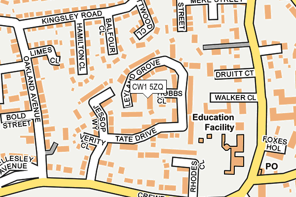 CW1 5ZQ map - OS OpenMap – Local (Ordnance Survey)