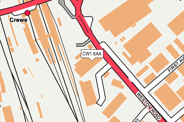 CW1 6AA map - OS OpenMap – Local (Ordnance Survey)