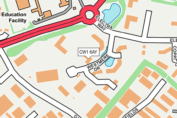 CW1 6AY map - OS OpenMap – Local (Ordnance Survey)