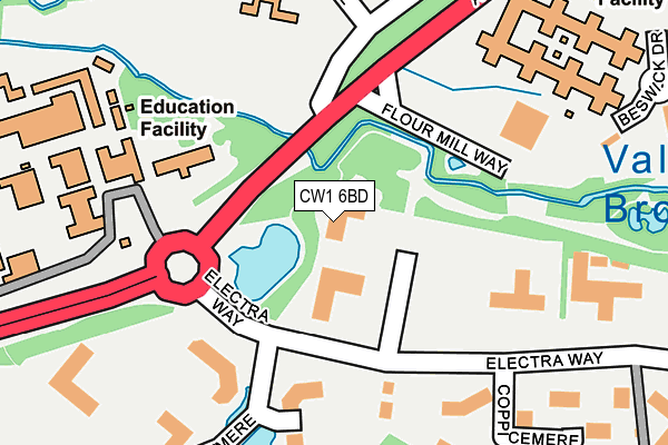 CW1 6BD map - OS OpenMap – Local (Ordnance Survey)