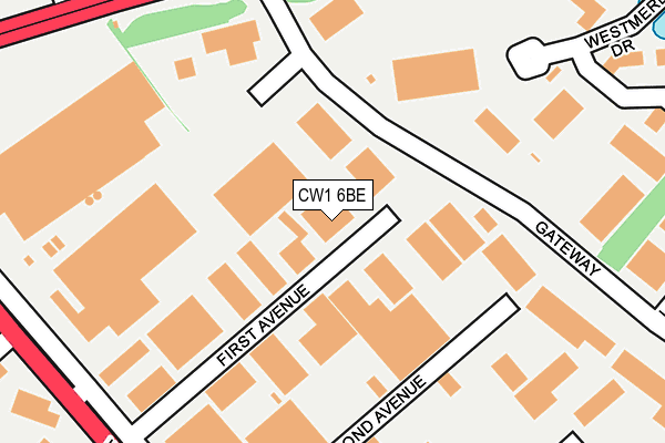 CW1 6BE map - OS OpenMap – Local (Ordnance Survey)