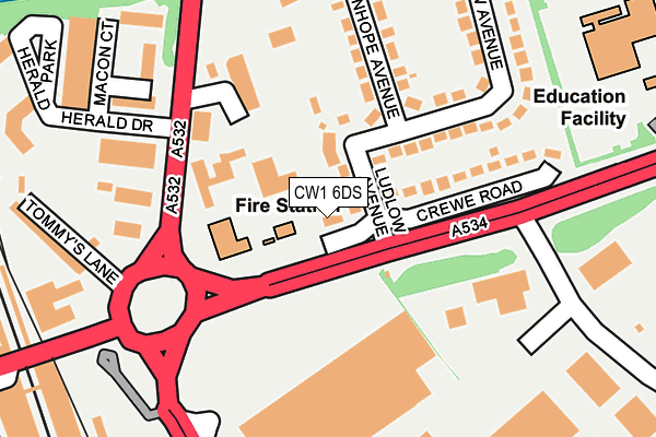 CW1 6DS map - OS OpenMap – Local (Ordnance Survey)