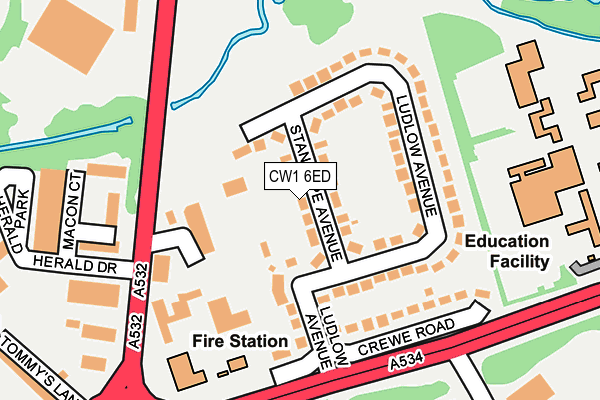 CW1 6ED map - OS OpenMap – Local (Ordnance Survey)