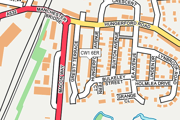 CW1 6ER map - OS OpenMap – Local (Ordnance Survey)