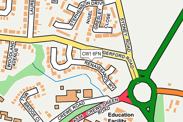 CW1 6FN map - OS OpenMap – Local (Ordnance Survey)