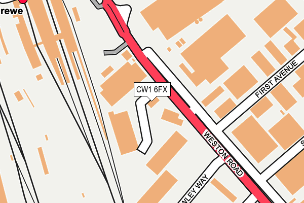 CW1 6FX map - OS OpenMap – Local (Ordnance Survey)