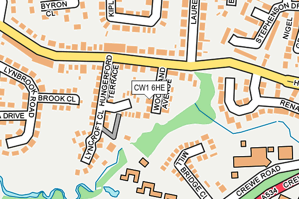 CW1 6HE map - OS OpenMap – Local (Ordnance Survey)