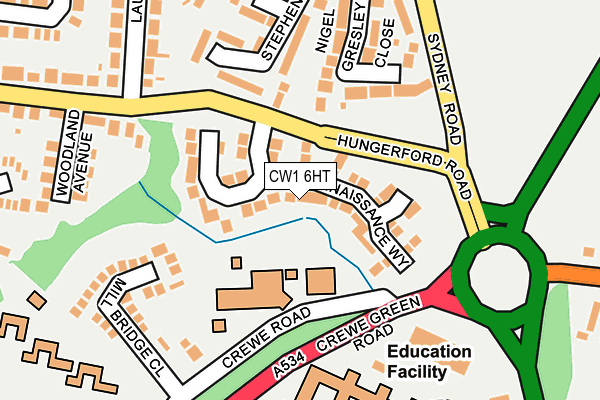 CW1 6HT map - OS OpenMap – Local (Ordnance Survey)