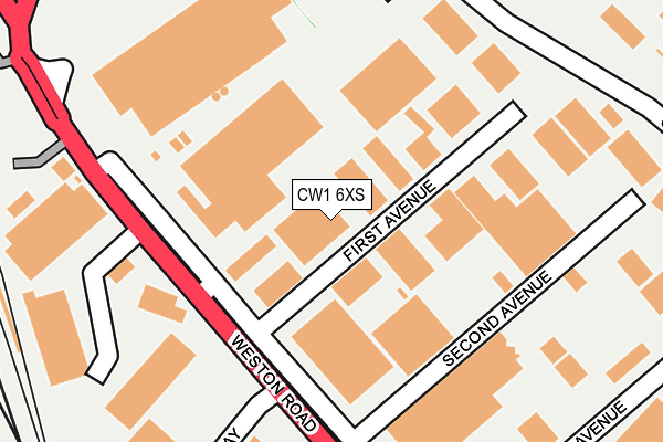 CW1 6XS map - OS OpenMap – Local (Ordnance Survey)