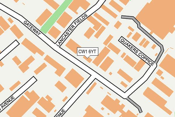CW1 6YT map - OS OpenMap – Local (Ordnance Survey)