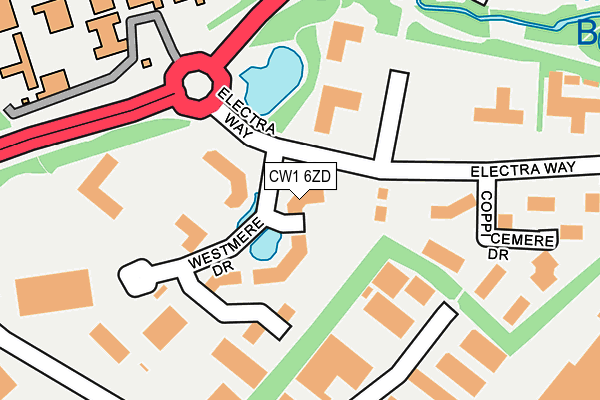 CW1 6ZD map - OS OpenMap – Local (Ordnance Survey)